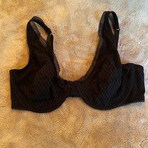 Black, SEXY sheer lace bra 38DD NWOT